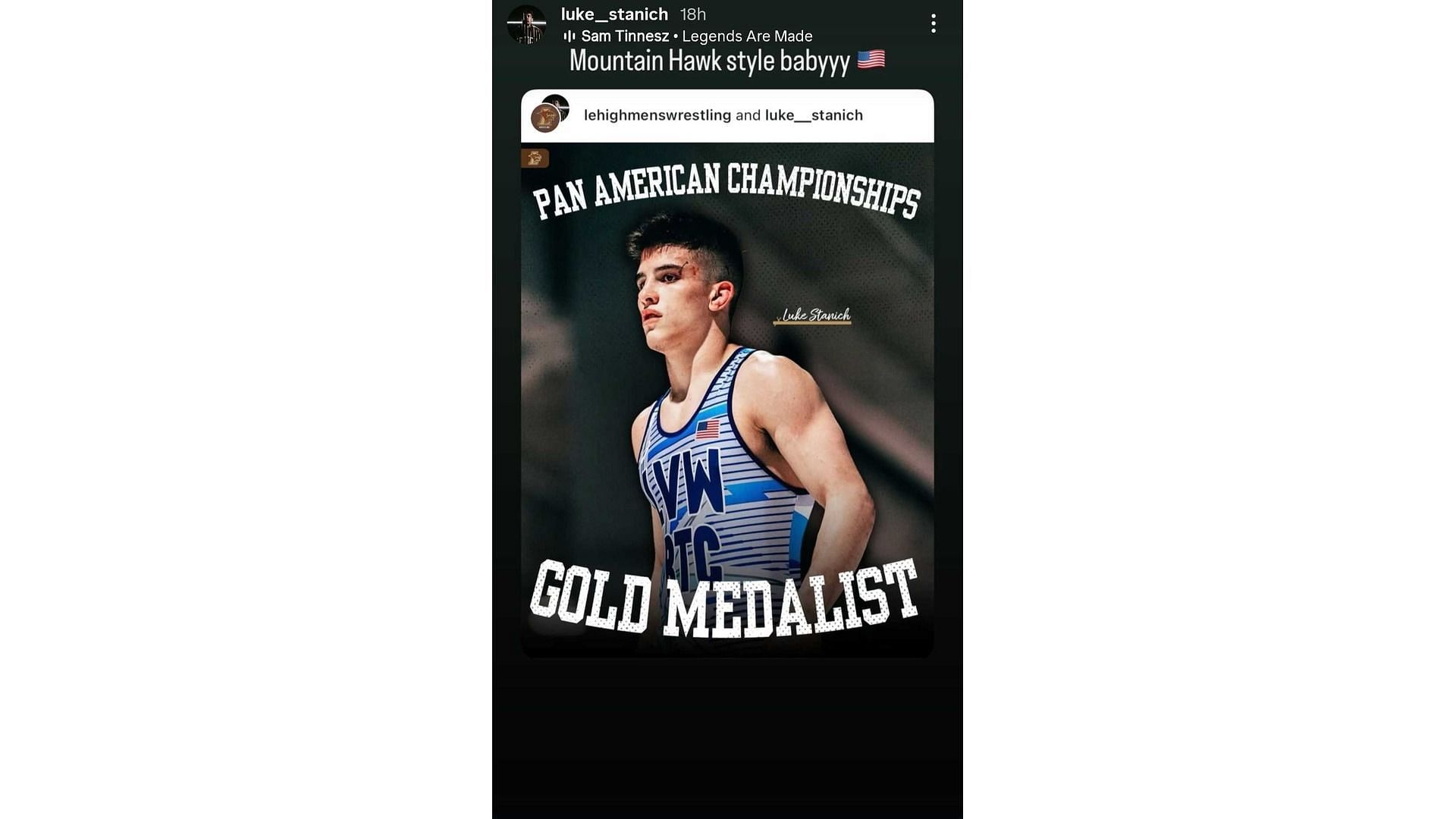 Screenshot of Stanich's Instagram story (Image via: @luke_stanich)